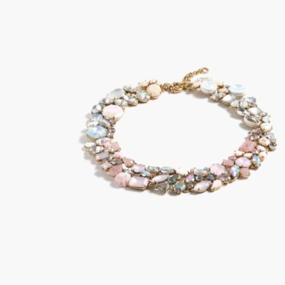 J Crew Women's Pink Ombré Crystal Statement Necklace